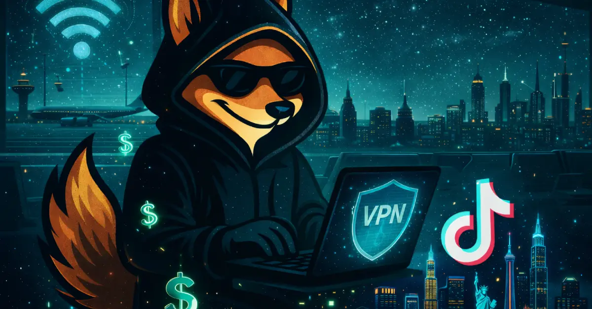 Map showing VPN server locations in US cities for TikTok