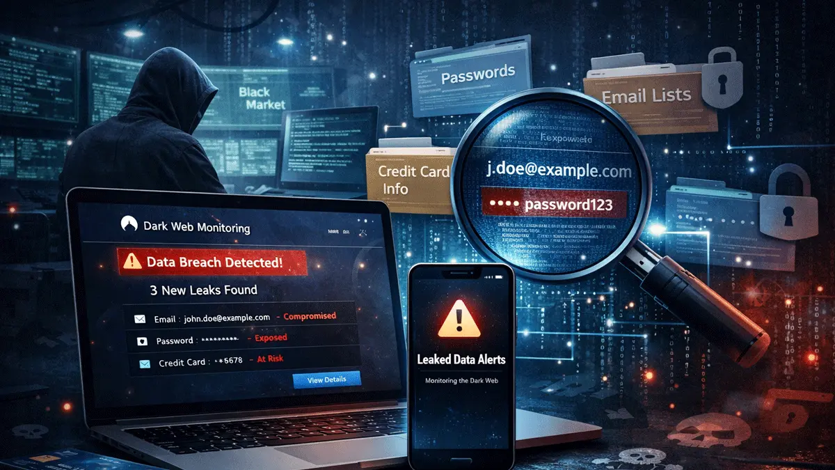 NordVPN Dark Web Monitor Interface