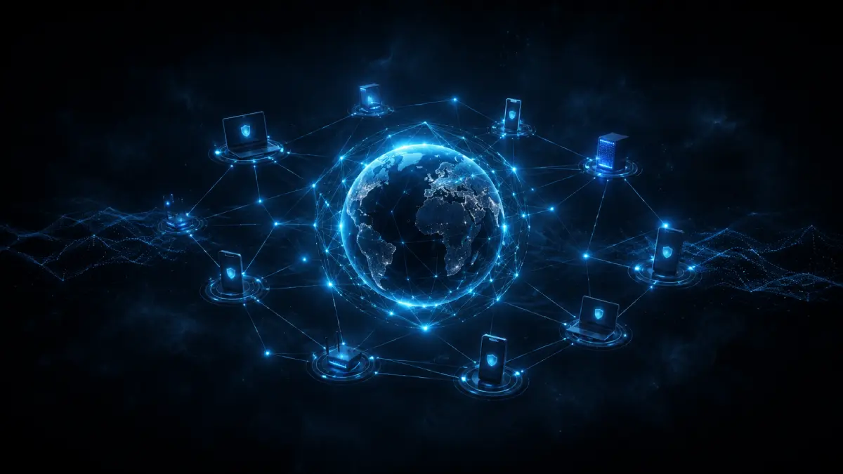 Decentralised VPN network with encrypted peer-to-peer nodes