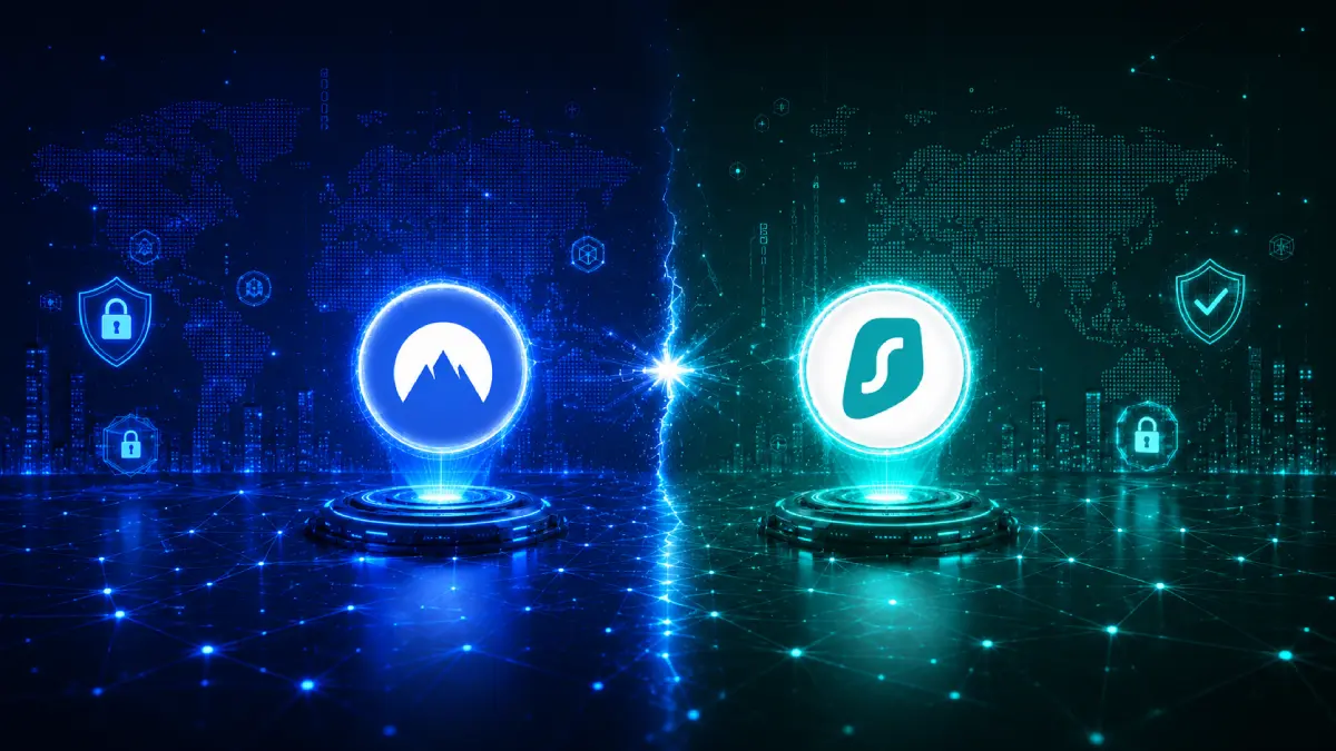 NordVPN vs Surfshark VPN comparison for 2026